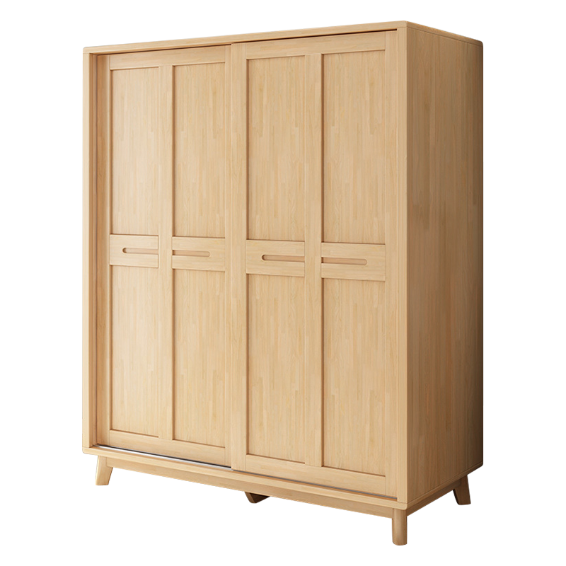 洛诗莲 (RoyceLand) 简约实木衣柜推拉门储物柜移门衣橱 1.6米