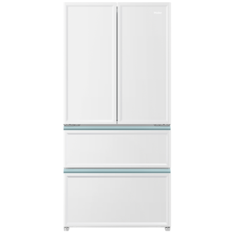 海尔冰箱白巧系列461升超薄零嵌入式法式多门对开门白色电冰箱干湿分储一级能效底部散热