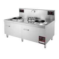 lecon/乐创 商用电磁炉大锅灶大功率20KW 饭店厨房食堂炒炉电灶台 双头双尾小炒 15kw*2/380v