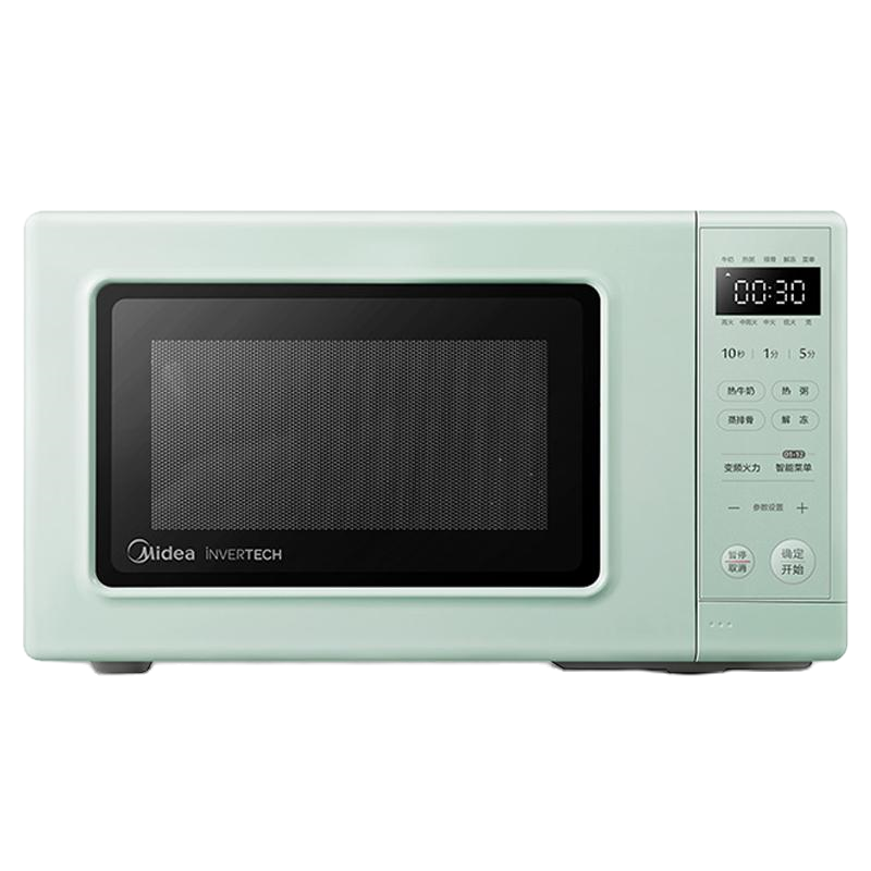 美的(Midea)微波炉PM2005变频家用微波炉 20L转盘加热 一键菜单700W大功率 一级能效 节能低噪音 淡雅绿