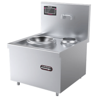 lecon/乐创 商用电磁炉大锅灶大功率20KW 饭店厨房食堂炒炉电灶台 单头单尾小炒[50炒锅/15kw/380v]