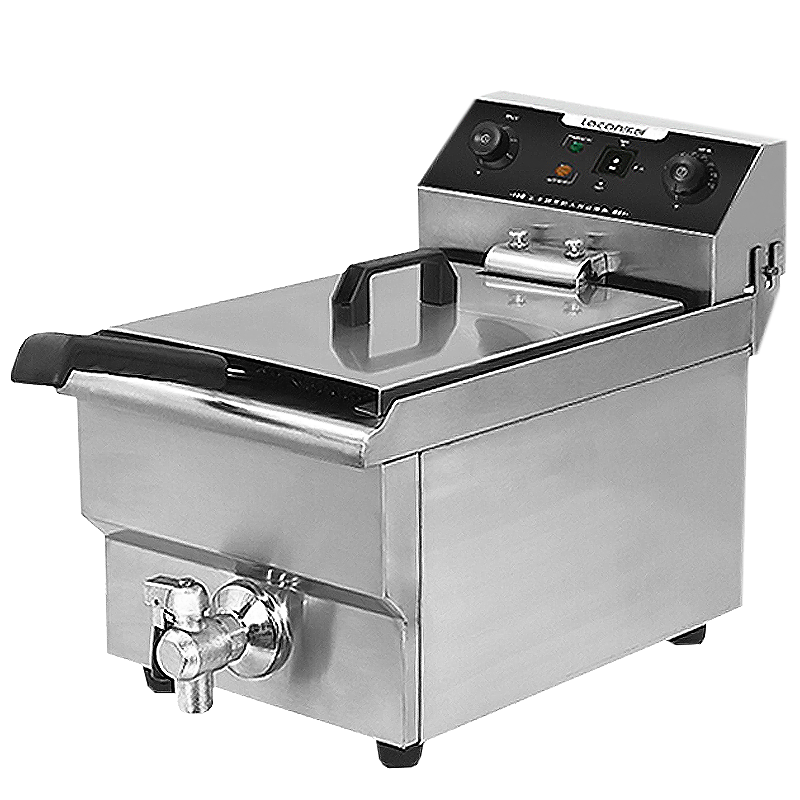 乐创(Lecon)电炸炉商用电炸炉 单缸定时大容量油炸锅薯条油条电炸锅 16升 双缸电炸炉 加厚升级款