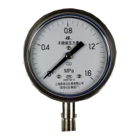 上自仪不锈钢压力表Y-100B 接口M20×1.5 量程0-1.6Mpa带三色环