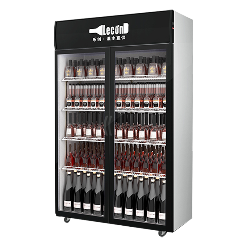lecon/乐创商用展示柜三门黑色上机组-新款 直冷展示柜 冷藏柜商用冰柜冰箱啤酒饮品保鲜柜 饮料柜侧开门