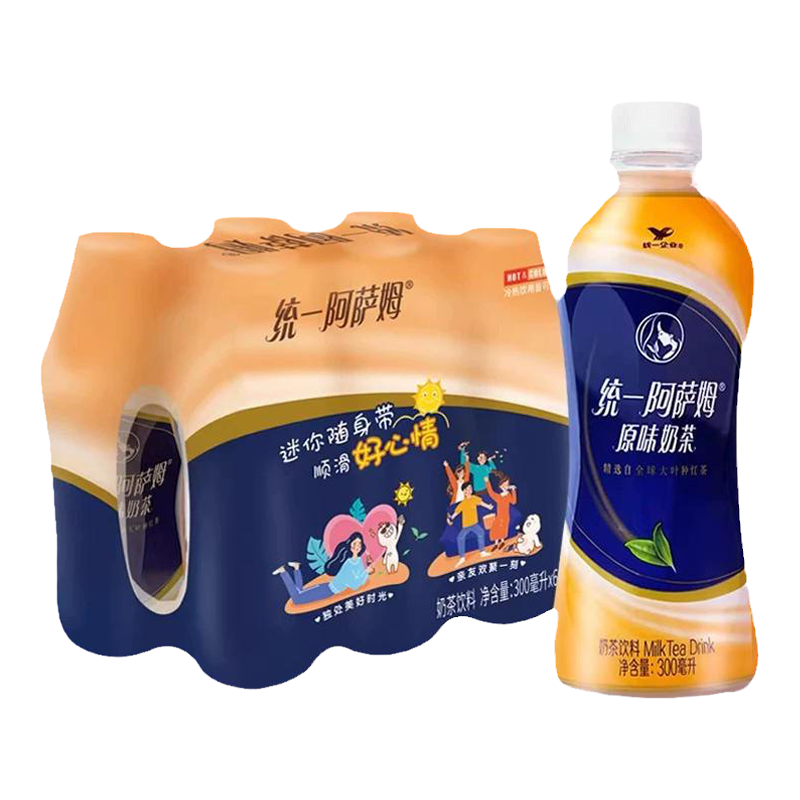 统一 经典阿萨姆奶茶原味迷你装300ml*12瓶经典原味红茶奶茶休闲饮料