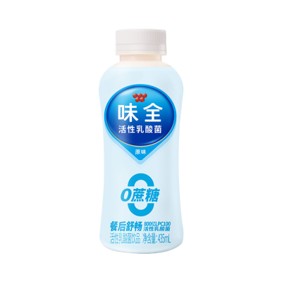 味全活性乳酸菌乳饮品 0蔗糖435ml*12瓶 低糖原味白桃乌龙原味 活菌饮品 餐后舒畅 0蔗糖更健康 冷链运输