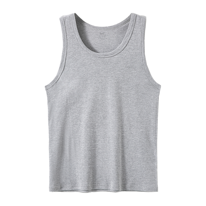 [2件装]猫人背心男士螺纹纯棉T恤短袖修身弹力全棉背心薄款青年2025新品