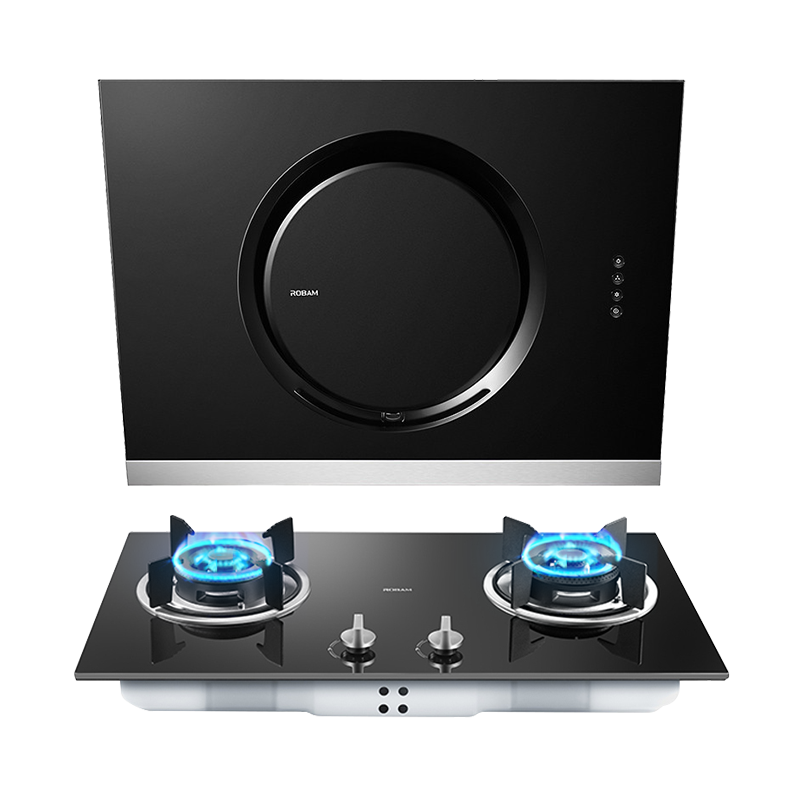 老板(ROBAM)油烟机烟灶套餐两件套侧吸式按键式黑洞设计17.5立方抽油烟机+4.2kW灶具厨电套装21A5+30B0