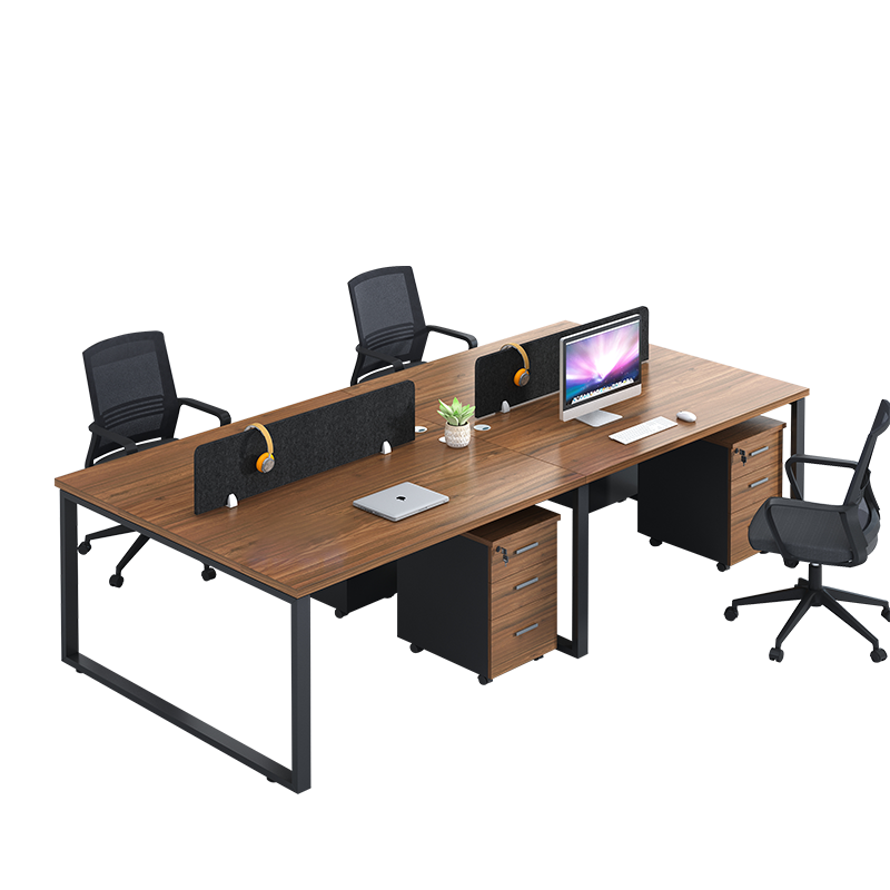 蒙卡森 MONCASSEN 职员办公桌现代职员桌简约屏风位电脑桌PF-05/套(四人位不含柜椅)