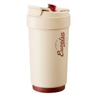 苏泊尔保温杯女生高颜值大容量泡茶礼物杯子咖啡带吸管水杯大容量女士咖啡杯便携随行杯子陶瓷覆层内胆吸管水杯 KC45KR10