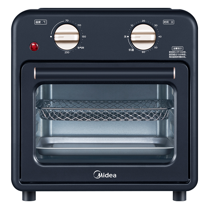 美的(Midea)家用多功能空气炸锅电烤箱一体机 顶部菜单/可视窗口/热风循环/健康空气炸 PT1010