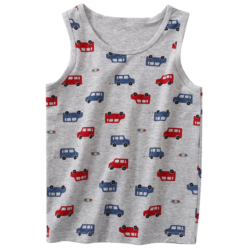 KIDS MAM&DAD[三件套装]儿童背心棉质透气男童中大童无袖打底卡通背心打底衫