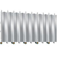 富强胜不锈钢挡板伸缩门隔离围栏护栏围挡收缩栏杆FQS-LG11 高2米 米