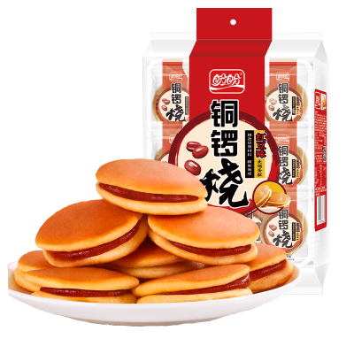 盼盼香芋味铜锣烧144g/袋(内含12枚)糕点心夜宵充饥零食软面包小吃