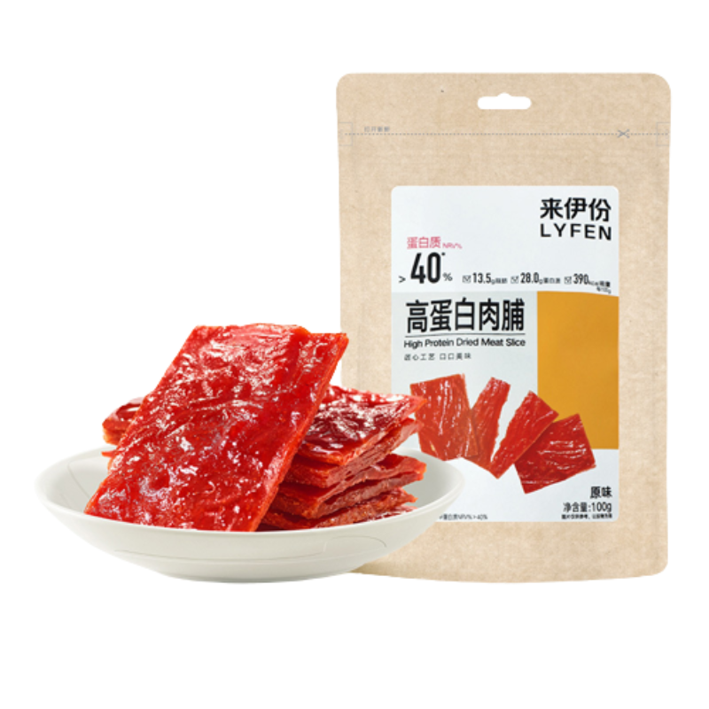 来伊份 高蛋白肉脯100g靖江风味猪肉脯 自然片猪肉干肉脯类休闲小零食网红小吃