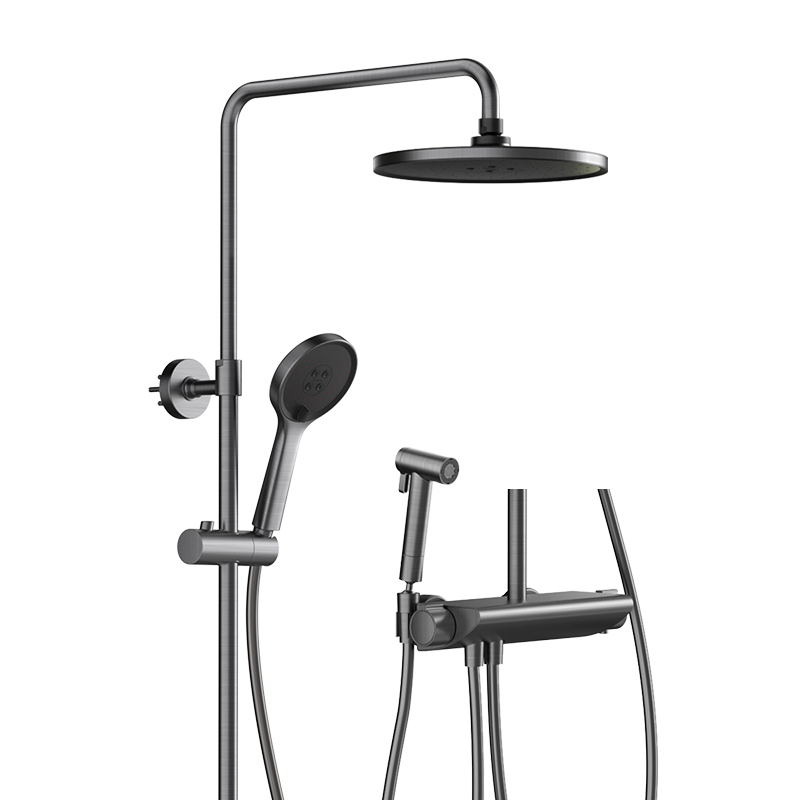 九牧(JOMOO)淋浴花洒套装色花洒套装卫生间喷枪花洒套装枪灰色恒温置物台喷枪花洒26164-644/HBS-1