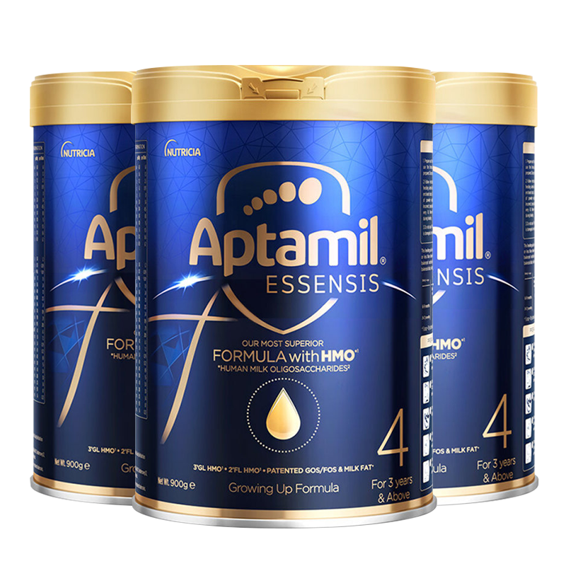 [3罐装 有效期26年1月]香港进口港版爱他美Essensis奇迹蓝罐HMO婴幼儿宝宝奶粉4段900g 3岁以上