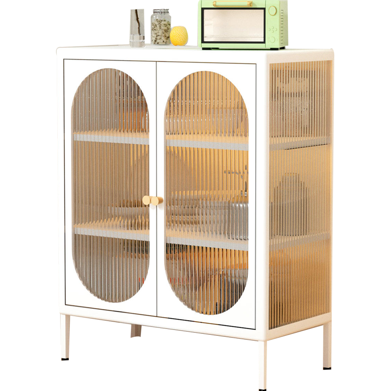 鑫欧驰 奶油风鞋柜餐边柜铁艺收纳柜置物柜茶水柜酒柜客厅靠墙储物柜厨柜家用矮柜