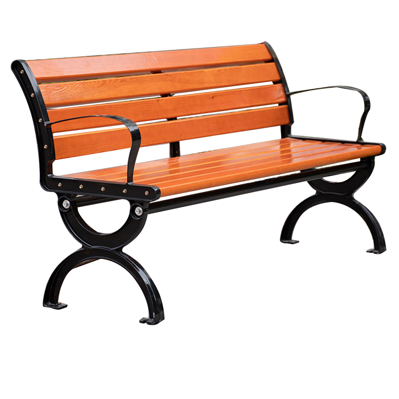 质凡公园椅户外长椅子塑木座椅 1.2米带靠背