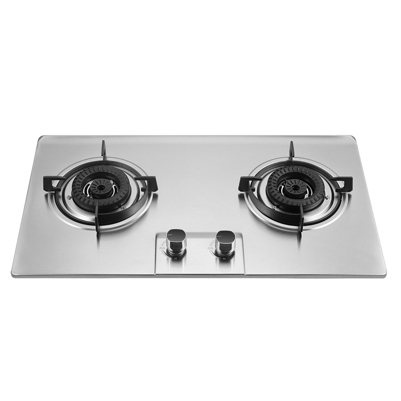 天然气-雅乐思Q368F不锈钢面板 双猛火风炉架 家用燃气灶 天然气4.8KW 防烫旋钮