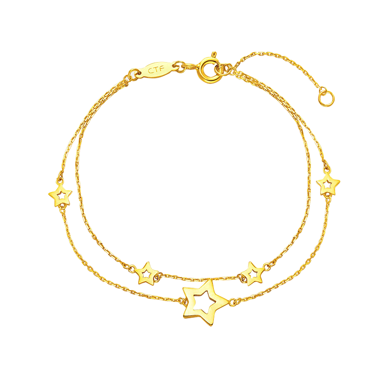 周大福17916系列小星星手链22K金手链女E122824 