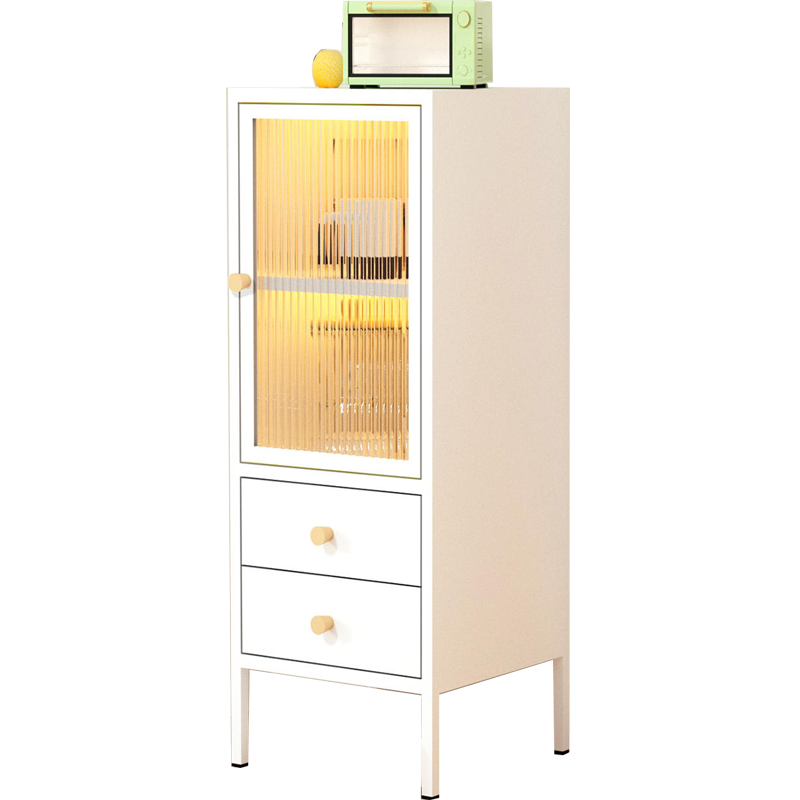 鑫欧驰 奶油风茶水柜酒柜客厅靠墙储物柜厨柜家用矮柜鞋柜餐边柜铁艺收纳柜置物柜