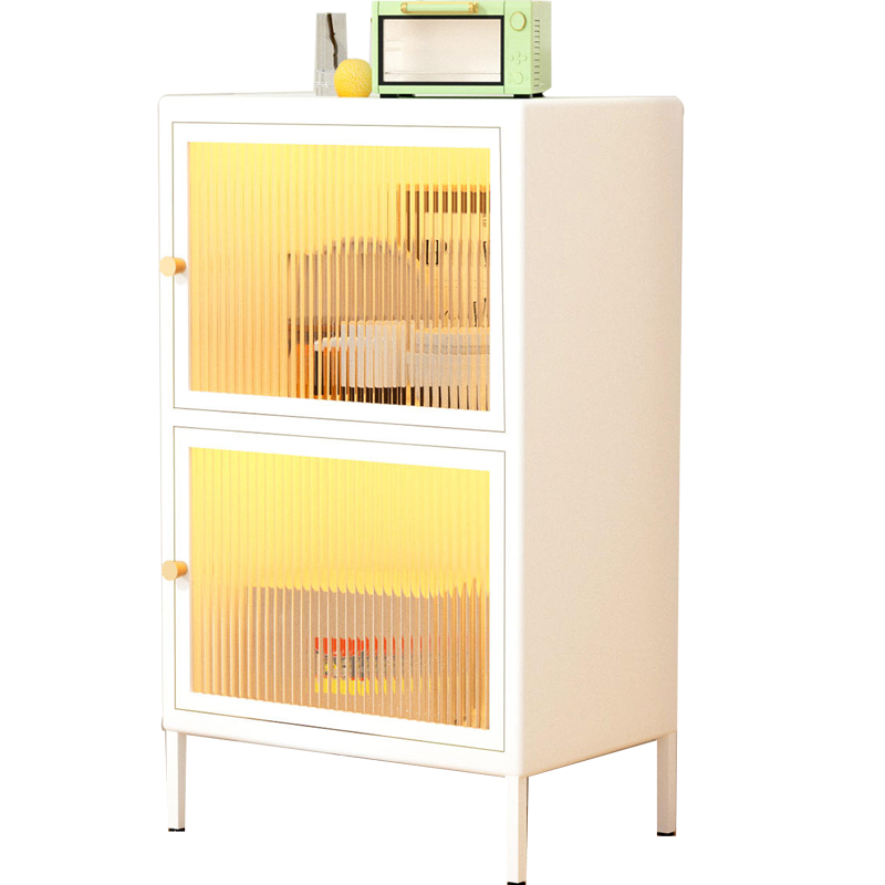 鑫欧驰 奶油风置物柜茶水柜酒柜客厅靠墙储物柜厨柜家用矮柜鞋柜餐边柜铁艺收纳柜