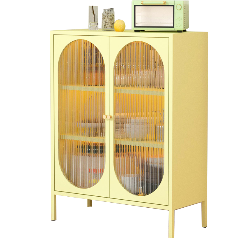 鑫欧驰 奶油风收纳柜鞋柜餐边柜酒柜储物柜矮柜钢制茶水柜置物柜客厅靠墙厨柜