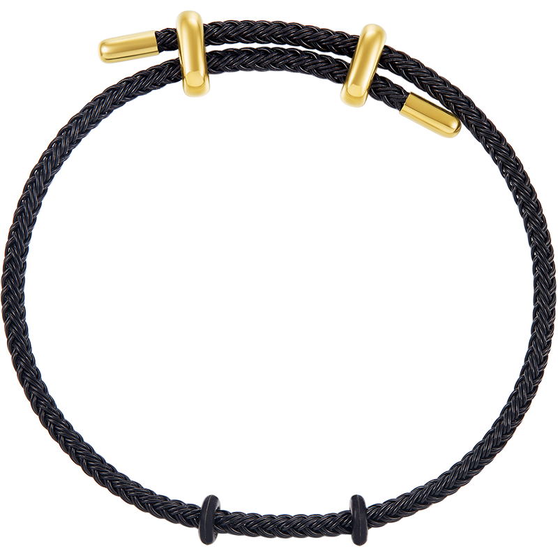 周大福 男女款 时尚不锈钢扣手绳尼龙钢丝绳DIY配件绳AX83 