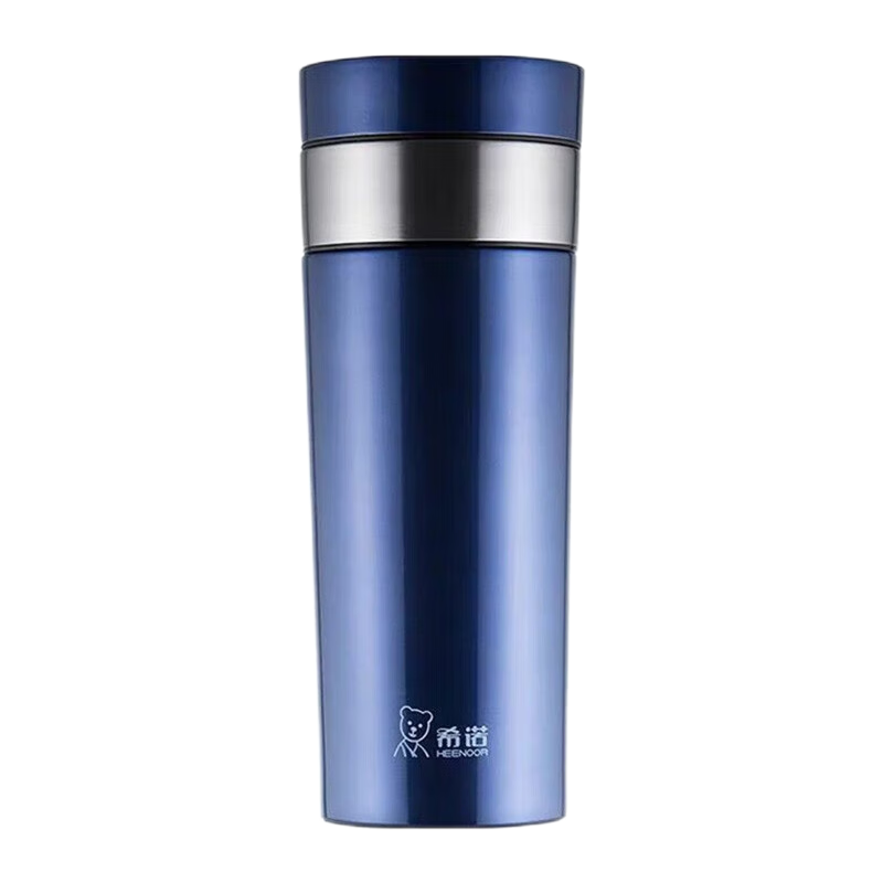 希诺(HEENOOR)保温杯男便携杯车载大容量真空水杯不锈钢带滤网商务泡茶杯XN-3013