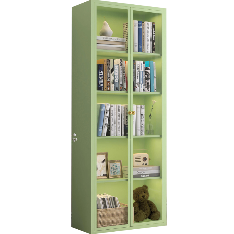 鑫欧驰 奶油风文件柜置物柜展示柜玻璃门柜钢制书柜多种组合