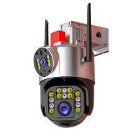 镭威视 360度全景双摄 无死角摄像头监控器 无线家用 手机远程室外防水防雷高清双画面监控摄像头