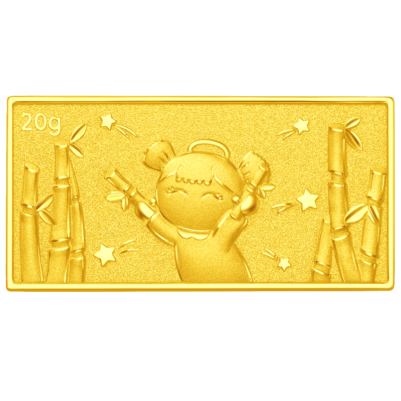 周大福福星宝宝系列 竹报平安 足金黄金投资金条 计价(工费:0)IF1604 