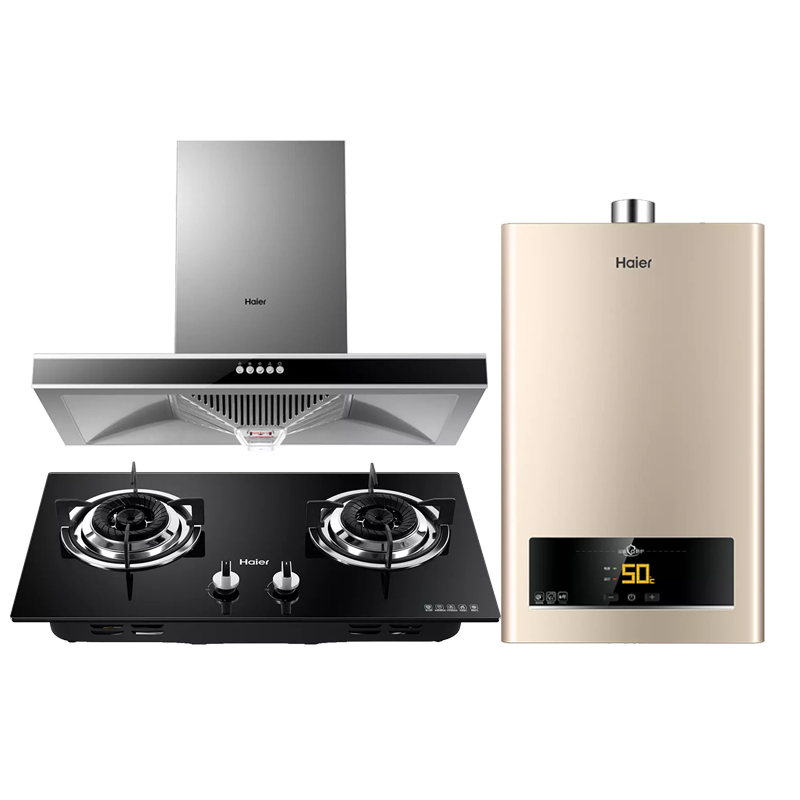 海尔(Haier)欧式抽油烟机烟灶热套餐17m³大吸力烟机+4.2KW灶+13升热水器T6V+Q235+13ZDS天燃气