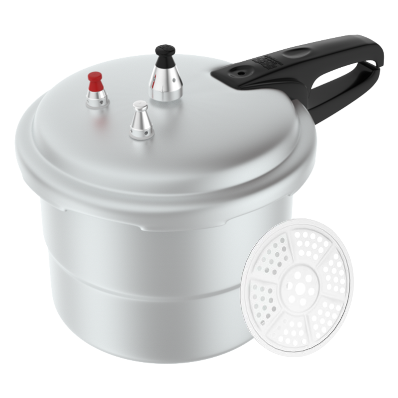 双喜高压锅22cm 6L家用小型燃气明火电磁炉通用带蒸格加厚防爆复底压力锅 囍 DOUBLE HAPPINESS