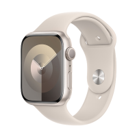 Apple Watch Series 9 (GPS) 45 毫米星光色铝金属表壳 星光色运动型表带 - M/L