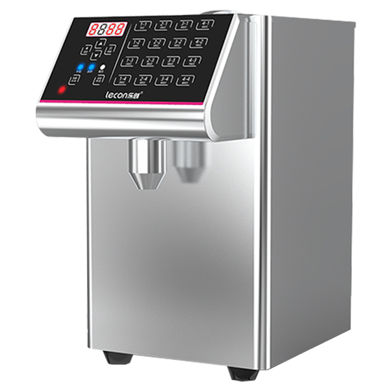 乐创(lecon)奶茶店设备水吧台专用全自动果糖商用定量机16键-银色