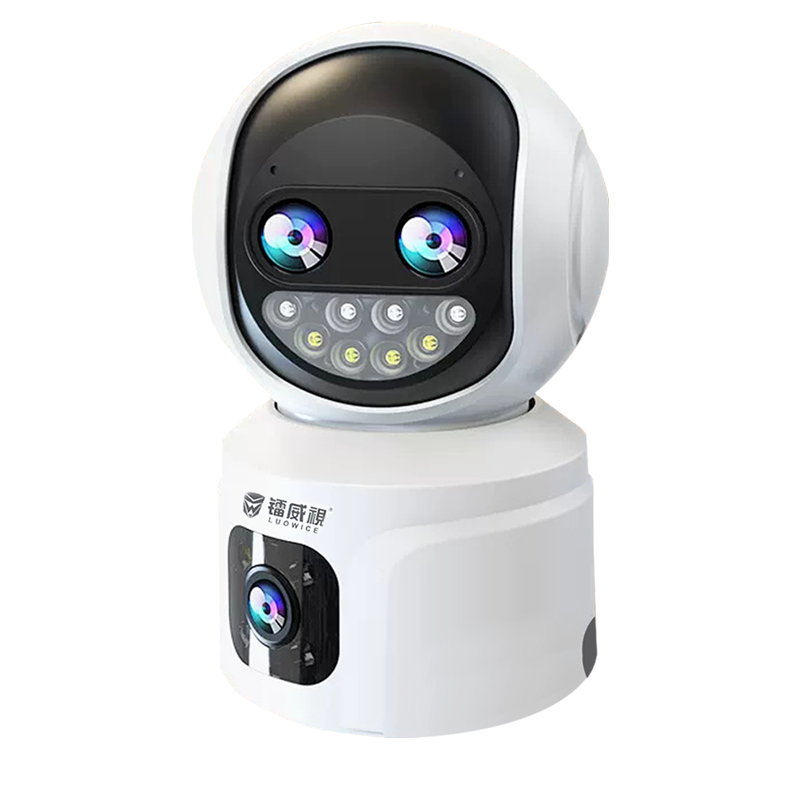 镭威视 无线网络高清监控器360度带夜视全景 语音对讲 云台室内家用通用 三摄摄像头 智能摄像头