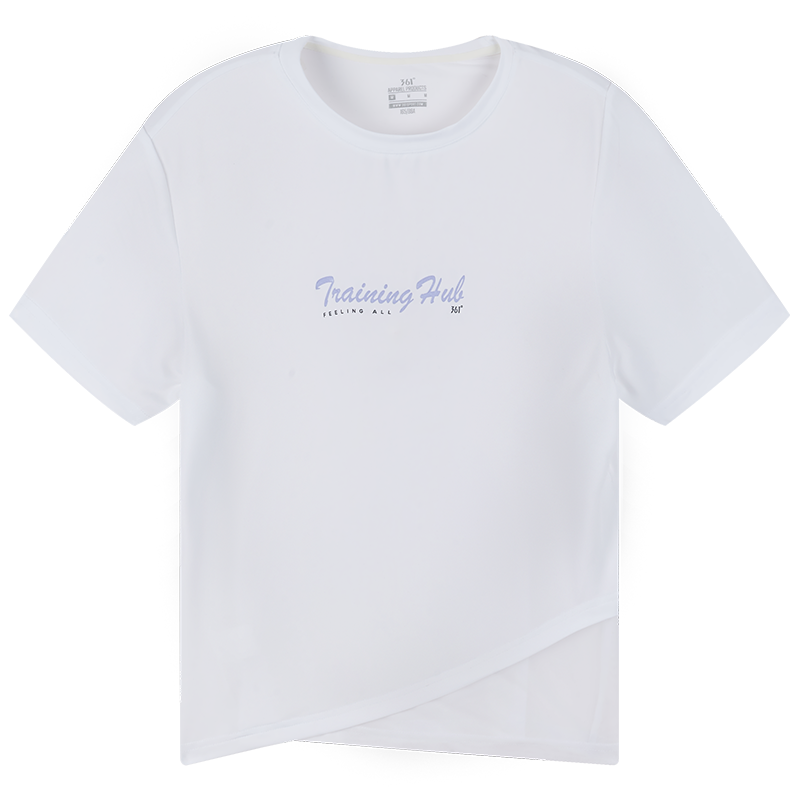 361°运动t恤女夏季假两件拼接瑜伽健身冰感网眼透气