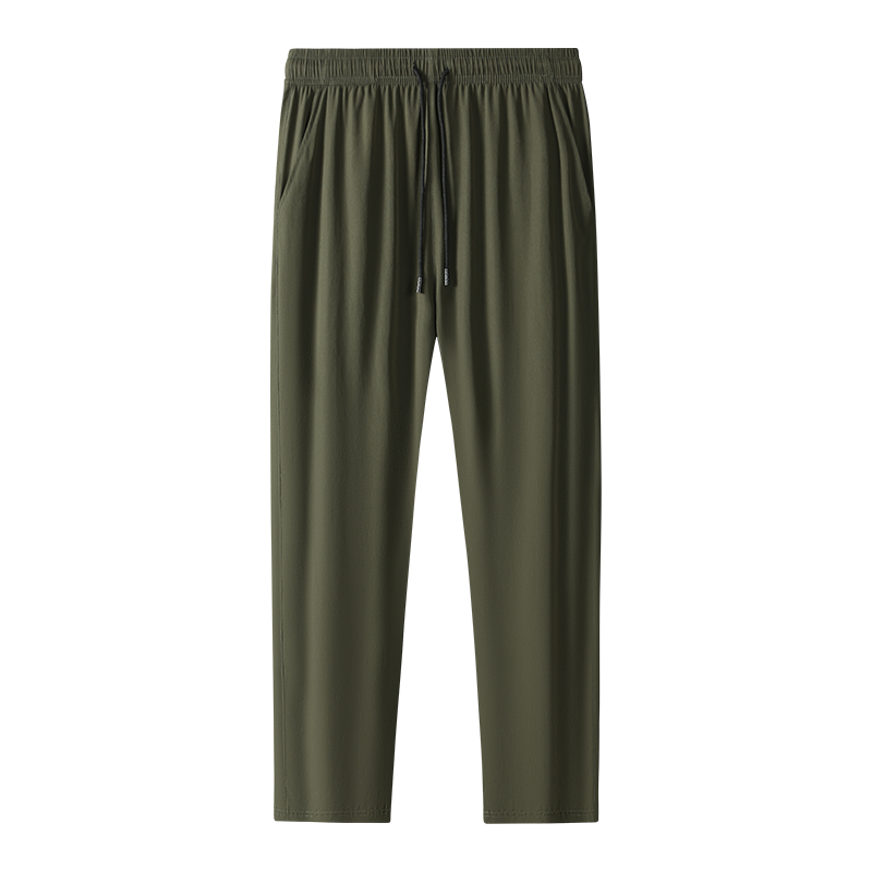 爺特(YETE)新款锦纶四面弹夏季男士休闲运动九分裤冰丝小脚男裤