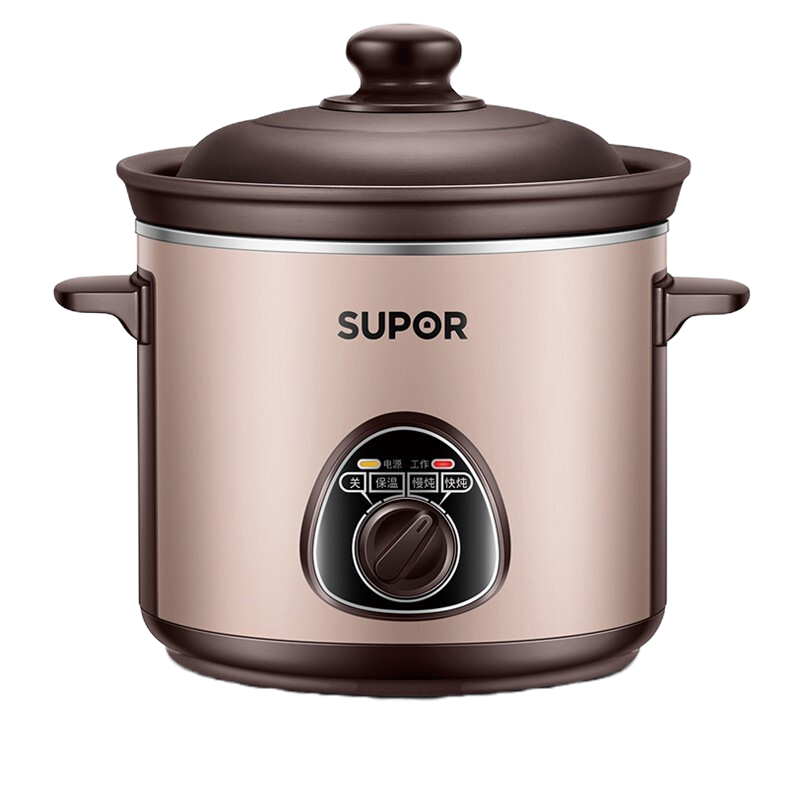 苏泊尔(SUPOR)电炖锅三升容量砂锅炖盅煮粥煲汤家用养生锅陶瓷土陶3L电炖锅DG30YK11