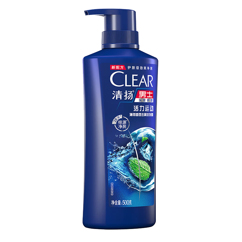 清扬男士去屑洗发露500g活力运动薄荷型