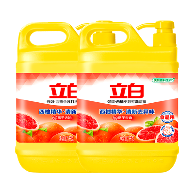 立白西柚小苏打洗洁精1kg*2桶离子去油清新去异味