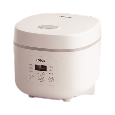 LOTOR浣熊电饭煲家用电饭锅智能不粘内胆多功能煮饭锅迷你小型1.6升1-3人用陶瓷油涂层煲汤煮粥锅 1.6L白色标准款