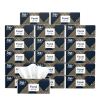 洁柔抽纸纸巾布艺方格软抽75抽4层18包面纸餐巾纸家用整箱实惠装