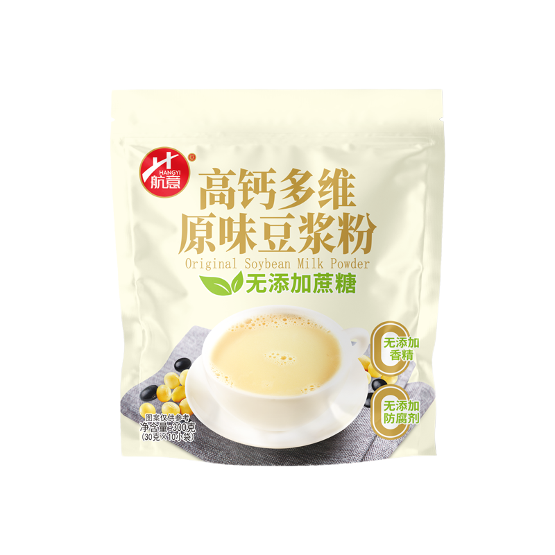 航意300g高钙多维原味豆浆非转基因冲泡速溶豆奶营养早餐独立包装