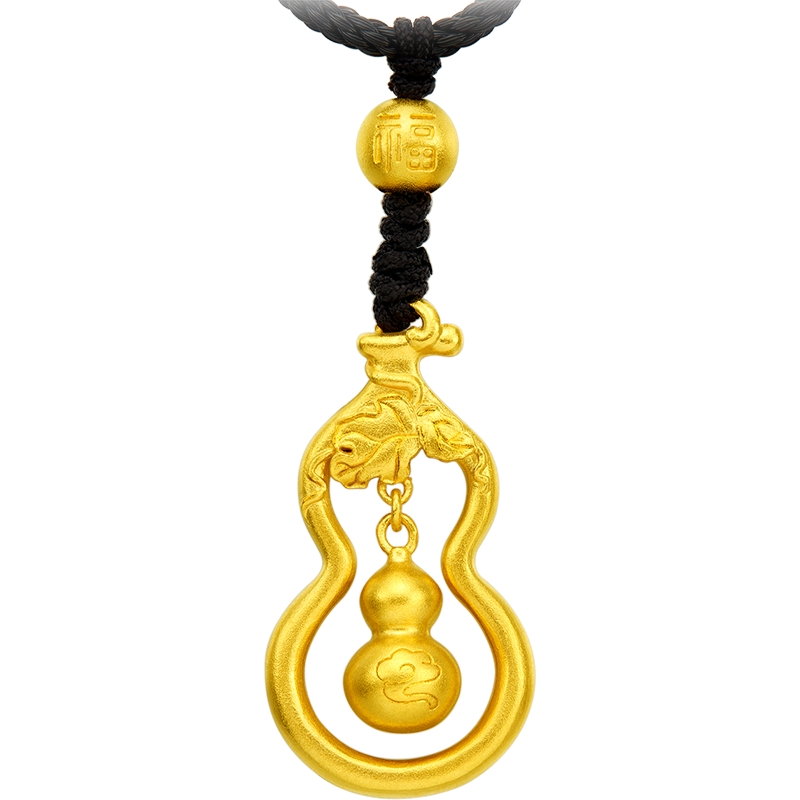 周大福传承经典传承葫芦足金黄金吊坠寓意福禄合祥计价(工费:1420元)F225399甄品 