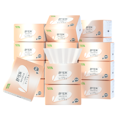 舒可乐 可湿水抽取式纸面巾5层80抽每包原生木浆抽纸纸巾实惠装餐巾纸家庭装纸抽卫生纸家用母婴可用 1包装
