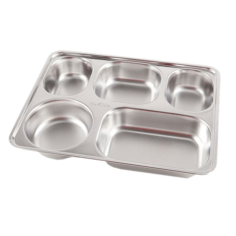 橙亿鸿 304不锈钢餐盘配钢盖 五格/个