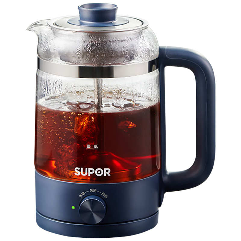苏泊尔(SUPOR)养生壶煮茶器煮茶壶家用高硼硅玻璃电水壶热水壶烧水壶电热水壶迷你花茶壶 SW-10C06